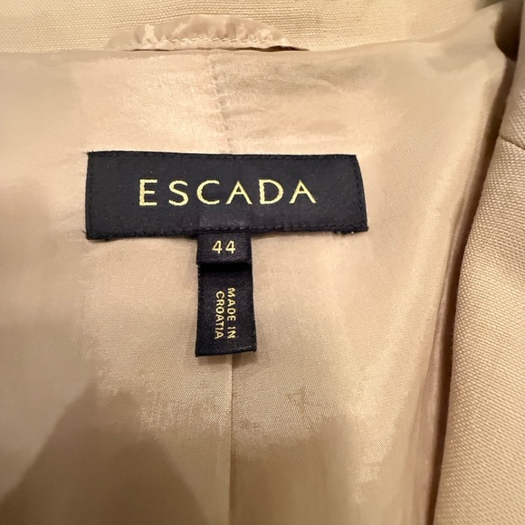 Escada Linen Cream Pleat back Blazer/Jacket Size 44/XL MSRP $325 - Picture 6 of 15